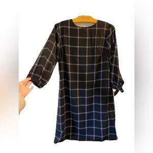 A New Day Black Plaid Shift Dress